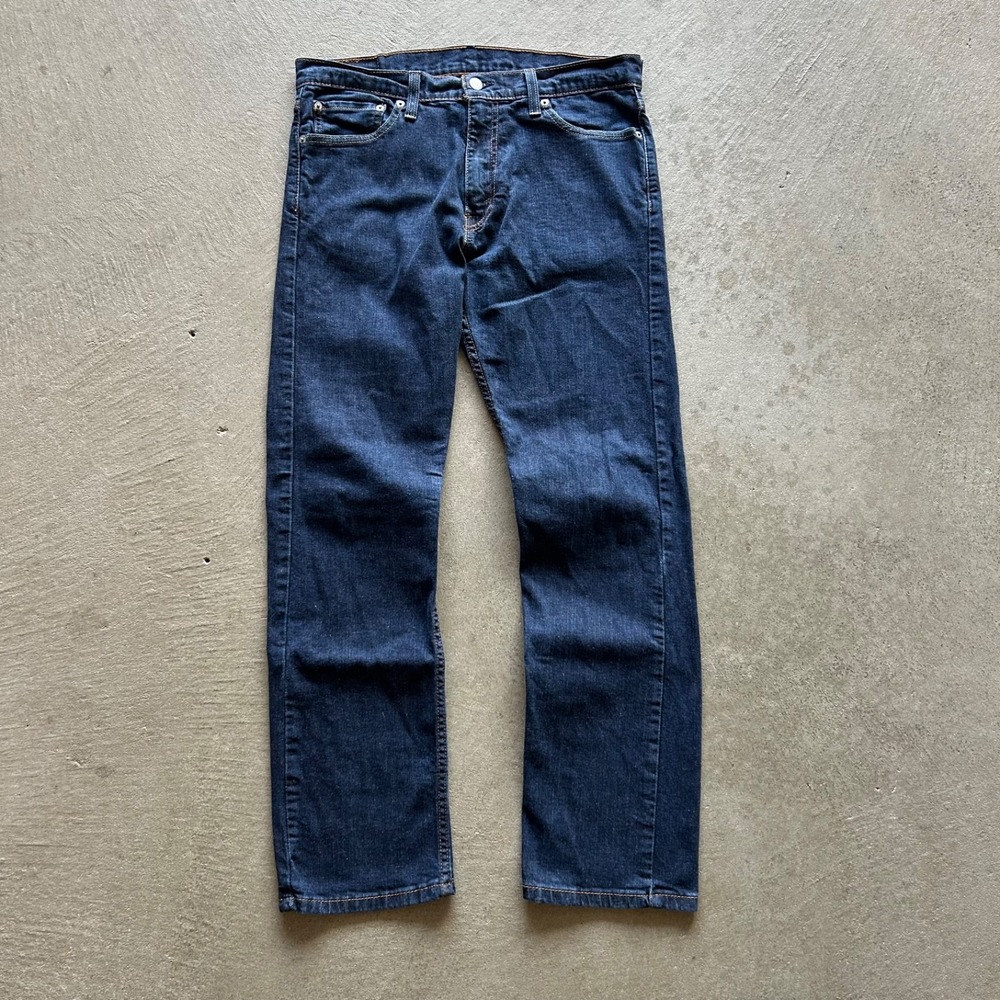 Levis 513 Jeans Size 32x30 Blue Dark Wash Denim Slim Straight Fit Stretch